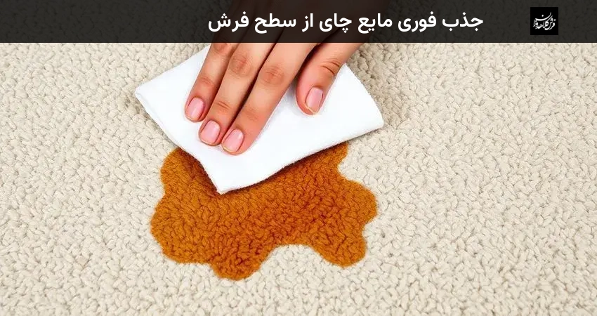 جذب فوری مایع چای از سطح فرش