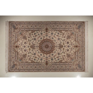 فرش دستباف کرک و ابریشم اصفهان 7 متری کد 0020