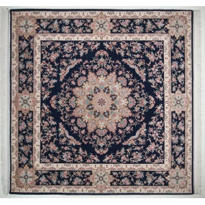 فرش دستباف کرک و ابریشم مربعی اصفهان 7 متری کد 0025