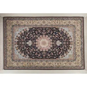 فرش دستباف دو کف ابریشم اصفهان 9 متری کد 0022