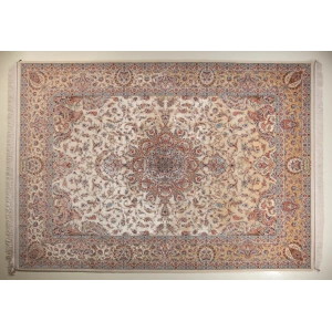 فرش دستباف دو کف ابریشم اصفهان 9 متری کد 0027