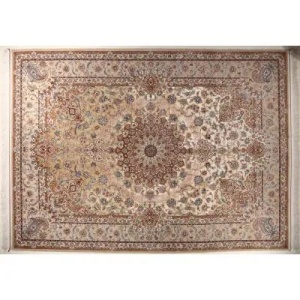 فرش دستباف کرک و ابریشم اصفهان 9 متری کد 0004
