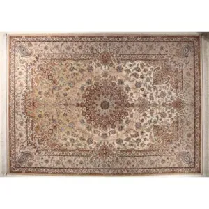 فرش دستباف کرک و ابریشم اصفهان 9 متری کد 0004