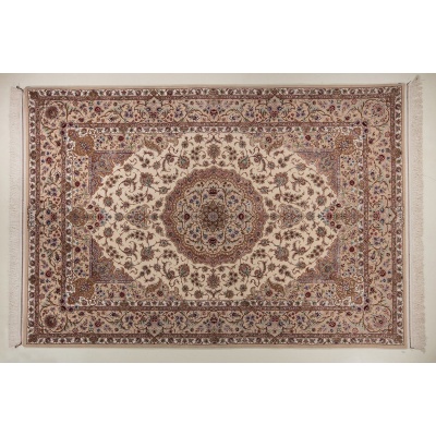 فرش دستباف کرک و ابریشم اصفهان 6 متری کد 0013