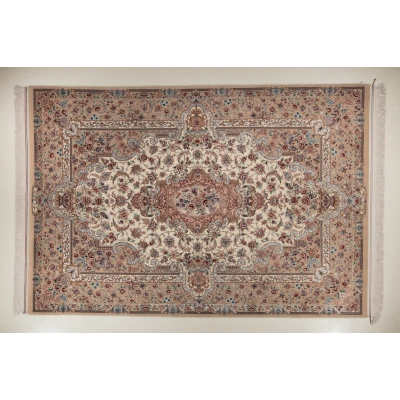 فرش دستباف کرک و ابریشم اصفهان 6 متری کد 0015