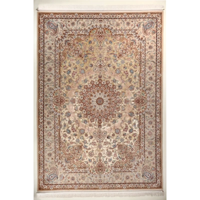 فرش دستباف کرک و ابریشم اصفهان 6 متری کد 0003