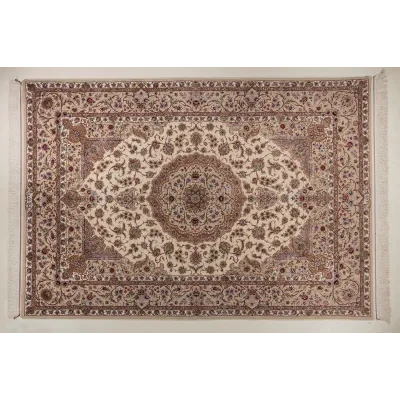فرش دستباف کرک و ابریشم اصفهان 7 متری کد 0013
