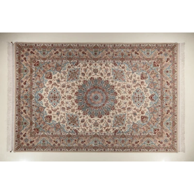 فرش دستباف کرک و ابریشم اصفهان 7 متری کد 0012