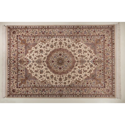 فرش دستباف کرک و ابریشم اصفهان 7 متری کد 0013