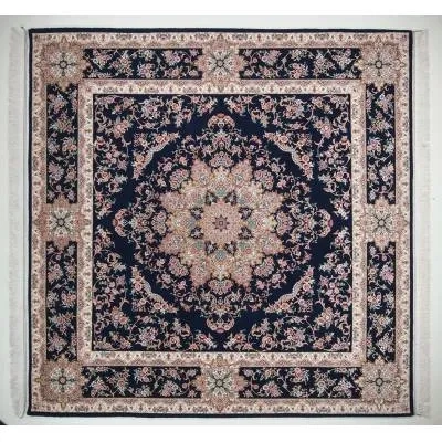 فرش دستباف کرک و ابریشم مربعی اصفهان 7 متری کد 0025