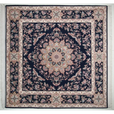 فرش دستباف کرک و ابریشم مربعی اصفهان 7 متری کد 0025