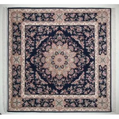 فرش دستباف کرک و ابریشم مربعی اصفهان 9 متری کد 0025