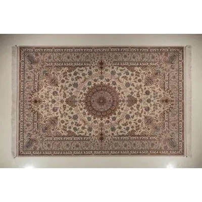 فرش دستباف کرک و ابریشم اصفهان 6 متری کد 0020