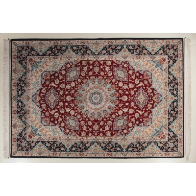 فرش دستباف ابریشم اصفهان 7 متری کد 0021